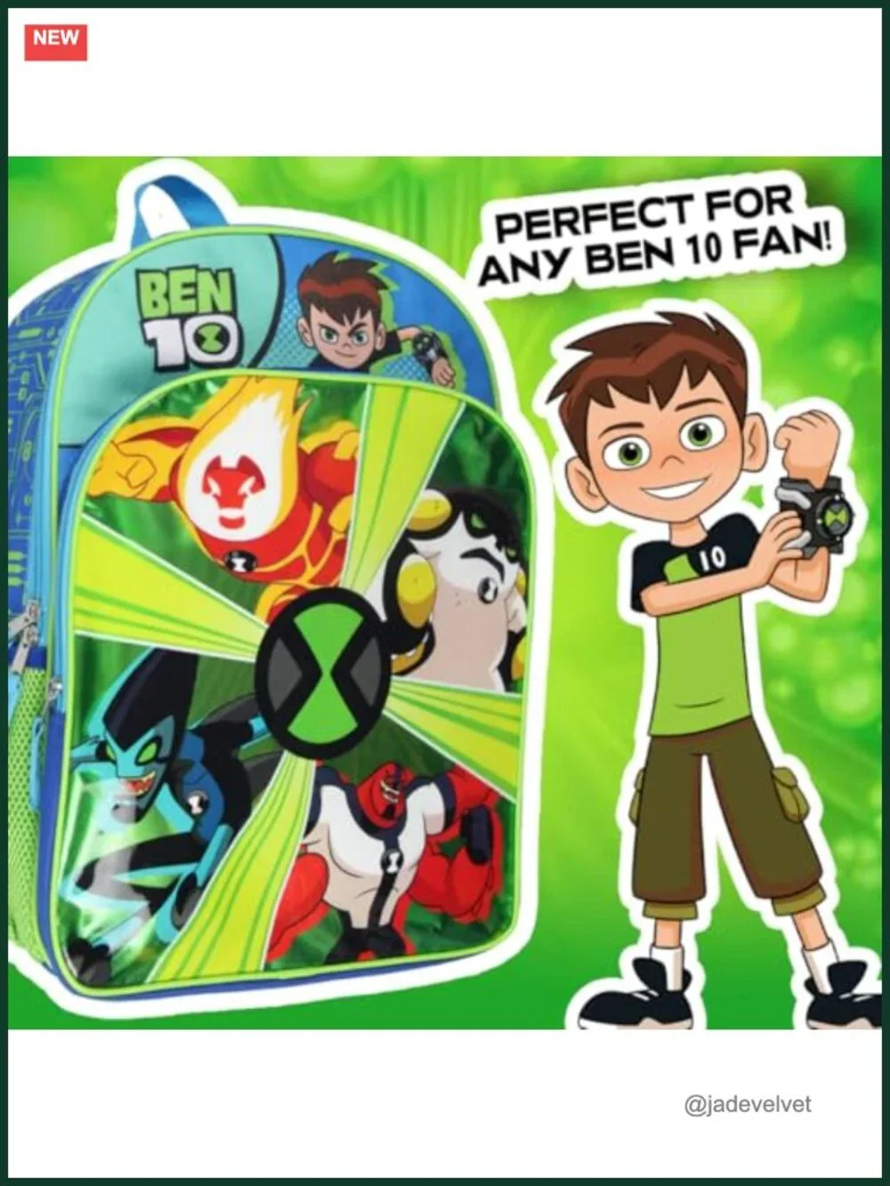 Ben 10 Kids Backpack 16 inch School Travel Bag Omnitrix Alien Force Backpack